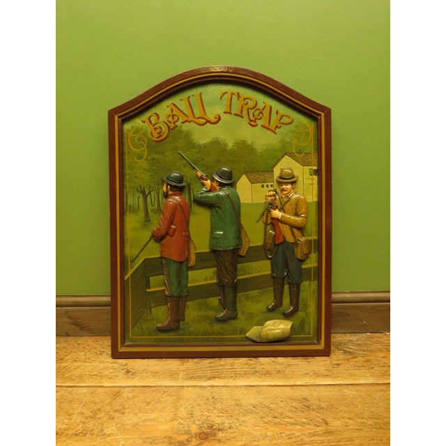 Country Corner Hand Painted Hunting Sign Ball Trap, 1980s For Sale - Image 12 of 14