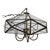 Mid 20th Century Vintage Brass Octagon Glass Light Fixture For Sale