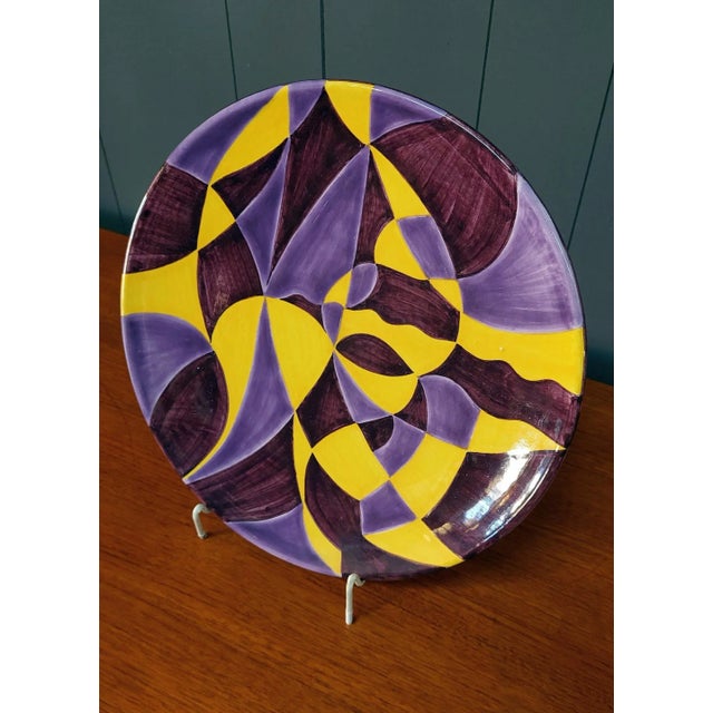 1980s Futurist Dish by Mario Guido Dalmonte for Ceramica Gatti Faenza, Italy, 1980s For Sale - Image 5 of 8