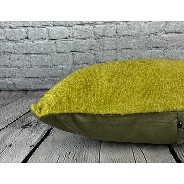 16 x 24 Hemp Pillow Turkish Cushion Natural Green Pillow Cushion Cover For Sale - Image 4 of 4