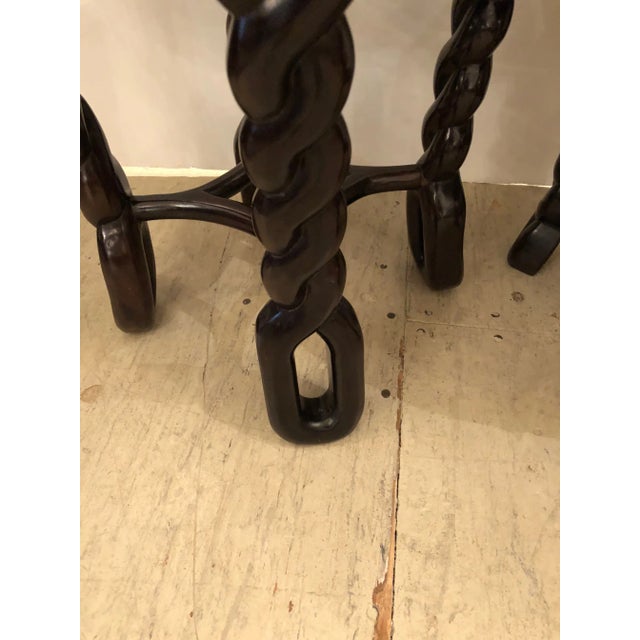 1950s 1950s Traditional Exotic Wood Side Tables - a Pair For Sale - Image 5 of 7