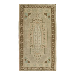 Turkish Mini Rug Oriental Hand Knotted Vintage Rug 1'9" x 3'3" #21074 For Sale