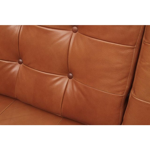 Wood Vintage Sofa with Leather Cushion Cognac, 1965 For Sale - Image 7 of 17