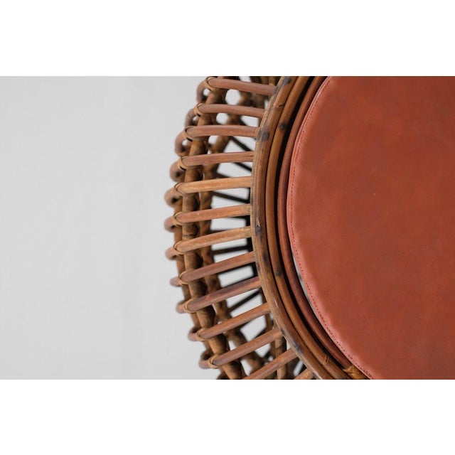 1960s Vintage Rattan and Wicker Stool, 1960s For Sale - Image 5 of 14