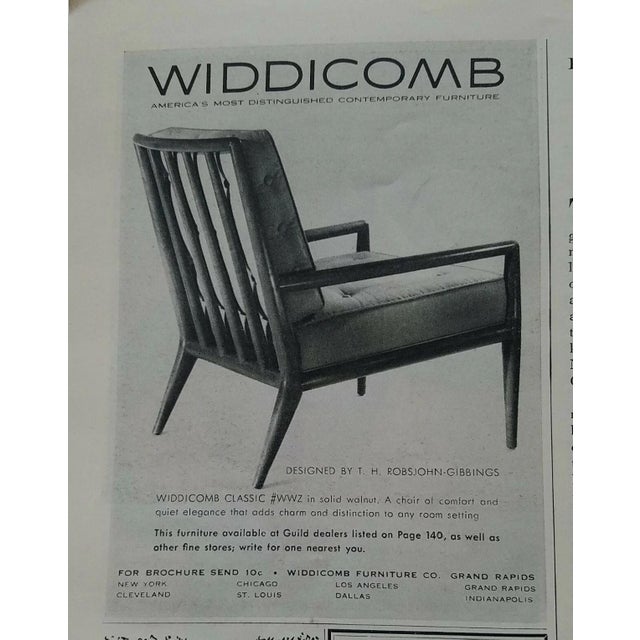 1950s Pair WWZ Chairs by t.h. Robsjohn-Gibbings for Widdicomb - Mid-Century Walnut Lounge Chairs For Sale - Image 12 of 12