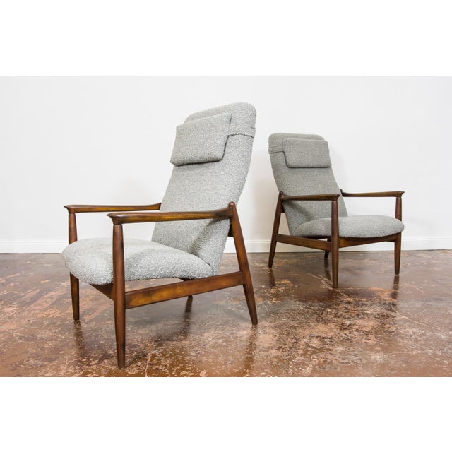 Mid-Century Modern High Back Lounge Chairs by Edmund Homa, Poland, 1960s, Set of 2 For Sale - Image 9 of 17