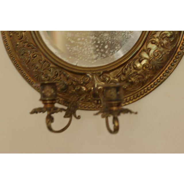 Mid-Century Swedish Brass Double Arm Sconces with Mirrors, Set of 2 For Sale - Image 4 of 13