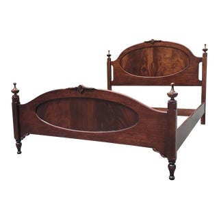 National Mount Airy Flame Mahogany Queen Size Bedstead For Sale