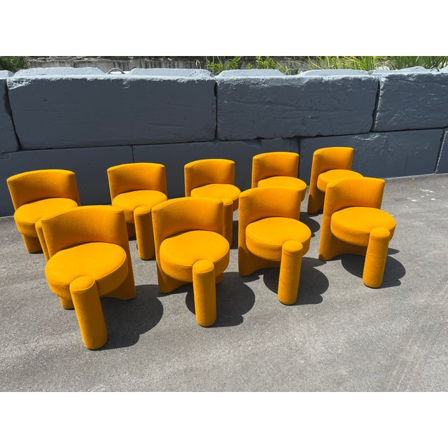 Modern Set of Nine Modern Designer Chairs, Sunflower Yellow For Sale - Image 3 of 12