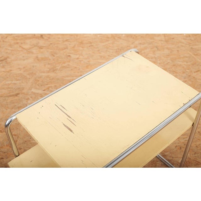 Wood Model B12 Console Table in Chrome-Plated Tubular Steel and Beige Lacquered Plywood by Marcel Breuer for Thonet, 1928 For Sale - Image 7 of 14