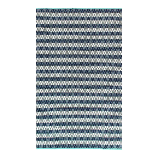 Modern Hand-Made Reversible Indo Rug For Sale