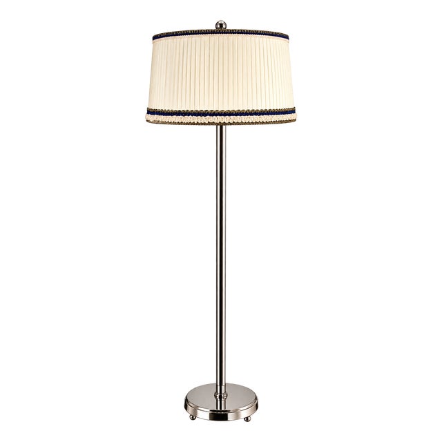 Art Deco Floor Lamp in Nickel-Plated Steel, 1930s For Sale