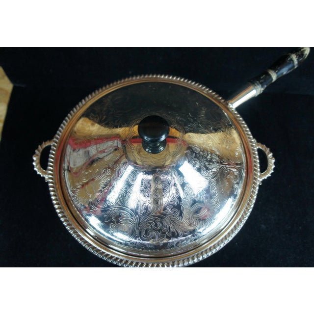 Metal Vintage Ifs Israel Freeman Silverplate Chafing Dish Serving Bowl Pan Warmer England For Sale - Image 7 of 12