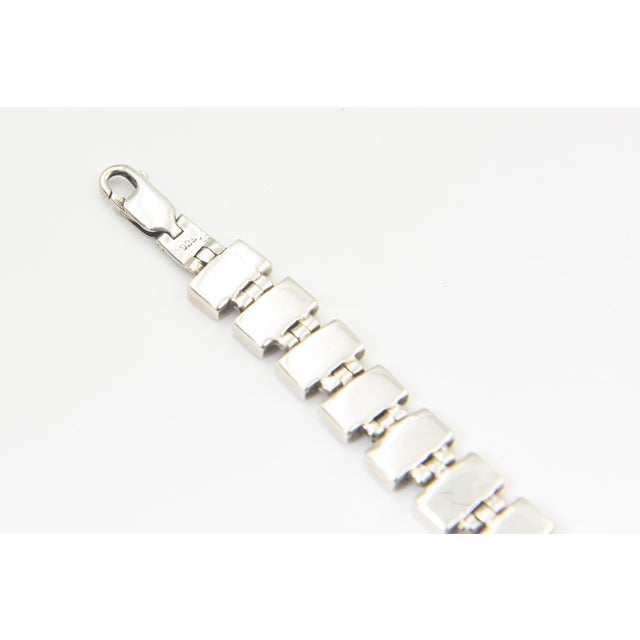 Metal Multicolored Gemstone and Sterling Silver Link Bracelet For Sale - Image 7 of 14