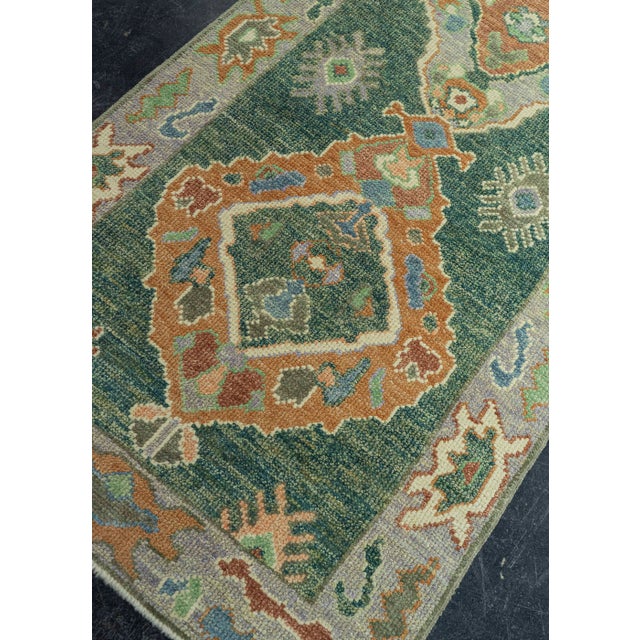 Turkish Turkish Oushak Rug 2'9" x 10' #19067 For Sale - Image 3 of 8