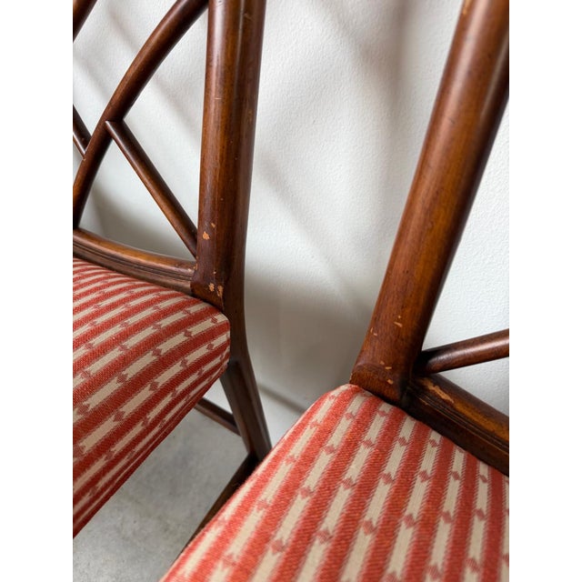 1960s English Georgian Chinese Chippendale Style Mahogany Cockpen Dining Chairs – Set of 4 For Sale - Image 16 of 17