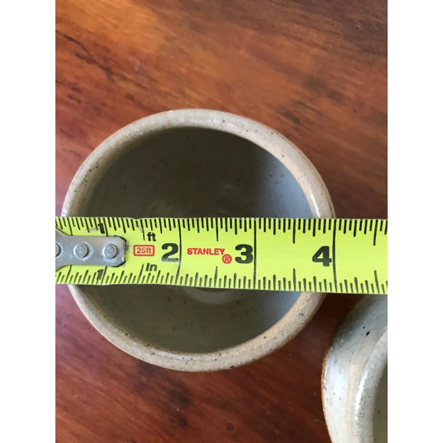 Brown Vintage Studio Signed Pottery Drippy Glaze Tea Cup or Bowls - Pair For Sale - Image 8 of 10