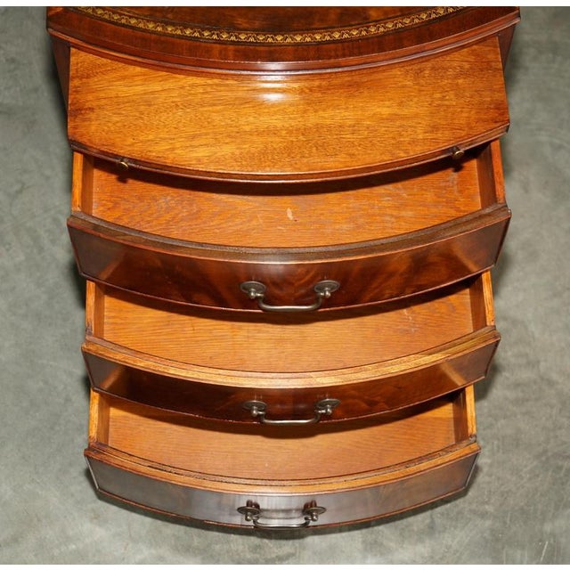 Regency Flamed Hardwood Bedside Chests of Drawers with Leather Tops, Set of 2 For Sale - Image 14 of 18