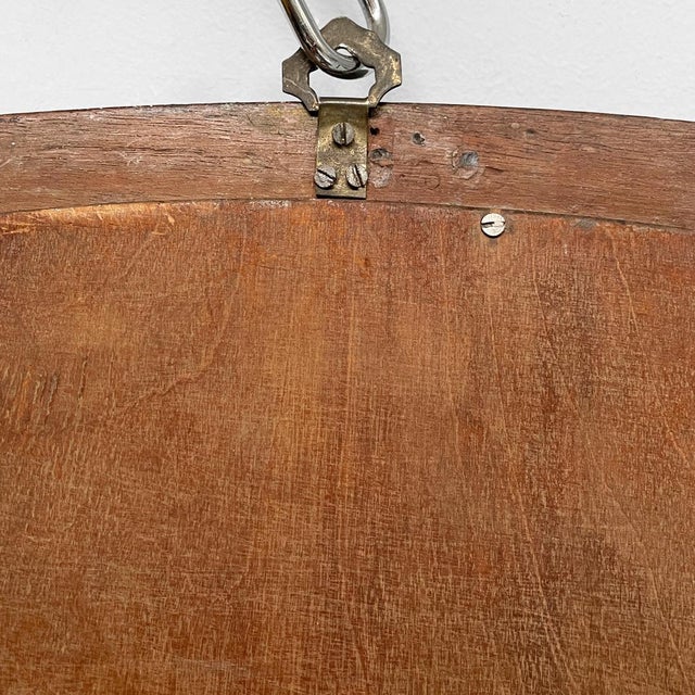 Italian Art Deco Oval Wall Mirror in Wood, 1940s For Sale - Image 17 of 18