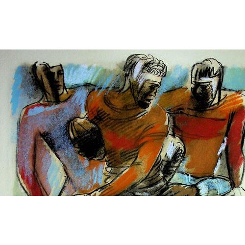 Milivoj Uzelac, Rugby: The Scrum, Original Lithograph For Sale - Image 4 of 5