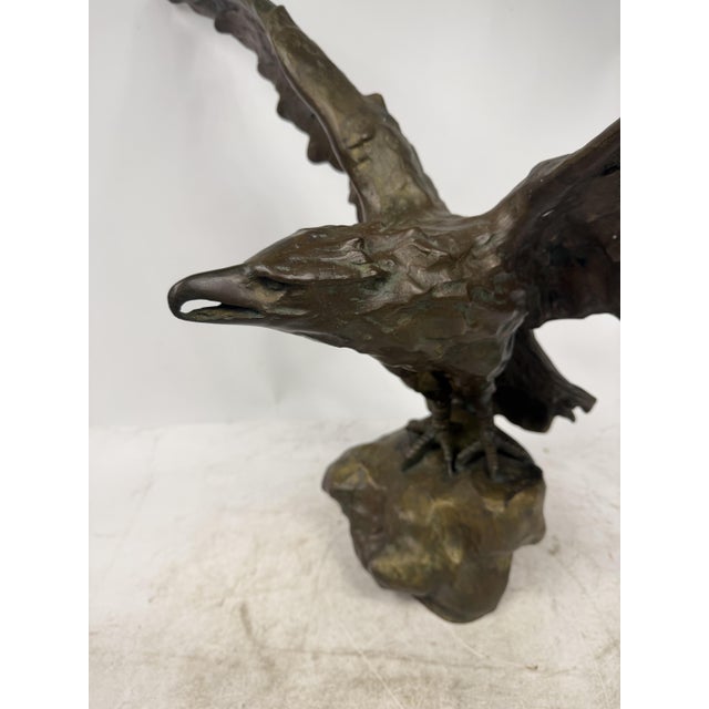 1920s Statue Depicting an Eagle with Open Wings, 1890s-1910s, Bronze For Sale - Image 5 of 13