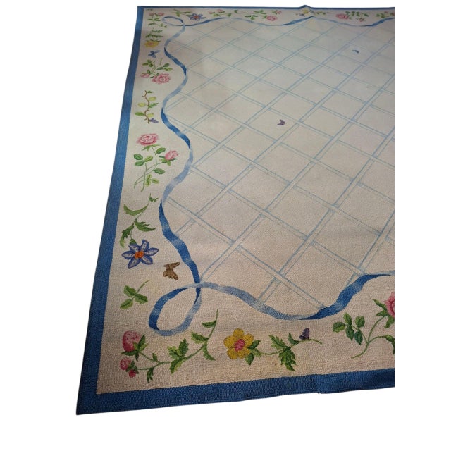 Textile Massive George Wells Hooked Rug For Sale - Image 7 of 18