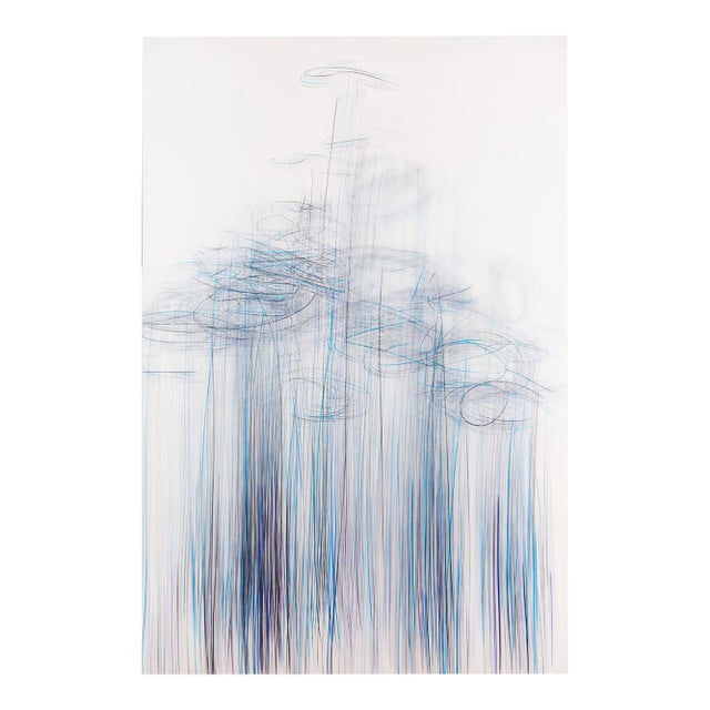 Contemporary Abstract Graphite and Colored Pencil on Two Layers of Plastic Paper Drawing "Thaw 3" by Jaanika Peerna For Sale