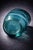 Late 20th Century Hand-Blown Blue-Green Art Glass Vase – Organic Wavy Form Aqua Decorative Vessel For Sale - Image 4 of 5