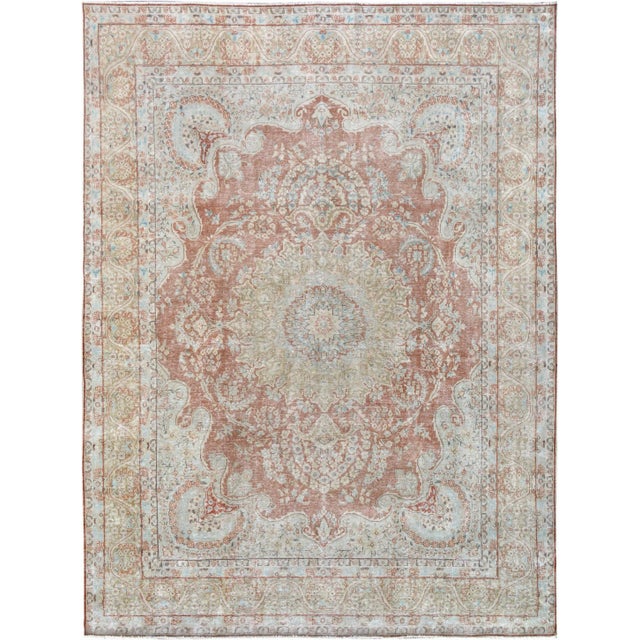 1940s 1940s Vintage Hand-Knotted Kirman Rug - 7′7″ × 12′10″ For Sale - Image 5 of 5