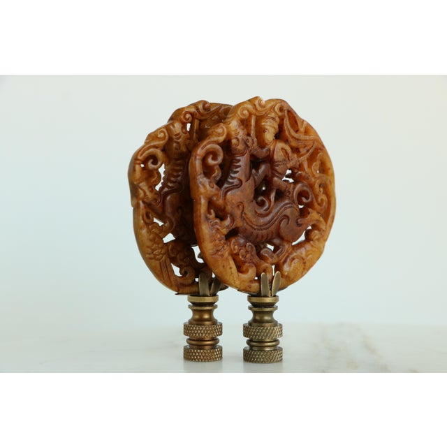 Chinese Horseman Lamp Finials on Bronze Hardware - A Pair For Sale In Madison - Image 6 of 7