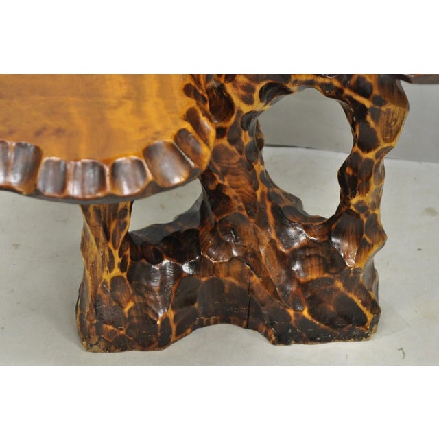 Vintage Mid Century Modern Live Edge 3 Tier Walnut Plant Stand Side Table For Sale In Philadelphia - Image 6 of 15