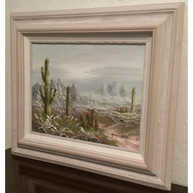 American Original Oil Painting Landscape Luscious Sonoran Desert, Signed by Artist, Framed For Sale - Image 3 of 10