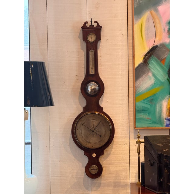 George III Mahogany Barometer For Sale - Image 6 of 13