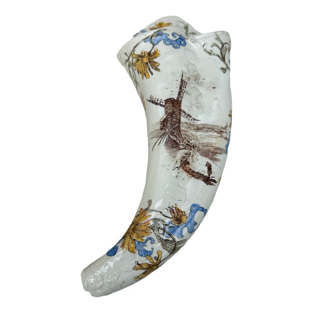 19th Century French Wall Pocket Faience Windmill Choisy Le Roi For Sale