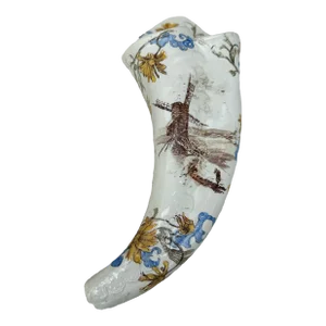 19th Century French Wall Pocket Faience Windmill Choisy Le Roi