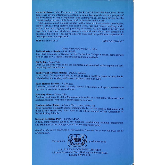 Traditional "Saddlery: Modern Equipment for Horse and Stable" 1985 Edwards, E. Hartley For Sale - Image 3 of 7