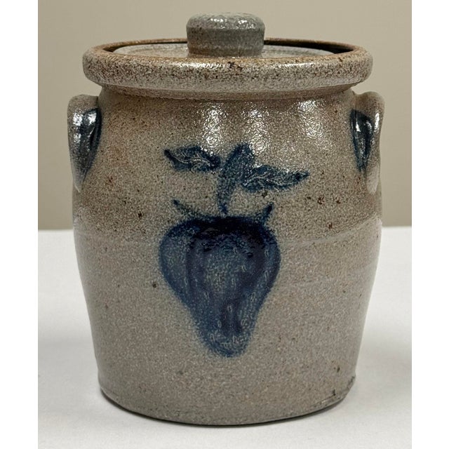 Vintage Salt Glaze Handmade Lidded Rowe Pottery Crock For Sale In Kansas City - Image 6 of 10