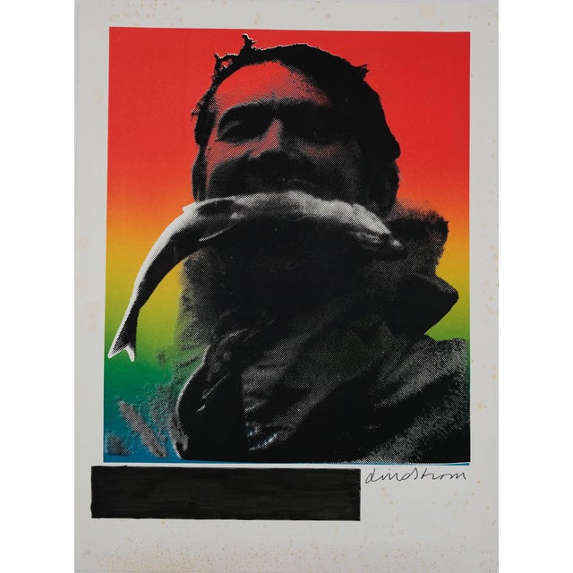 Bengt Lindstrom, The Fisherman, Original Signed Lithograph For Sale