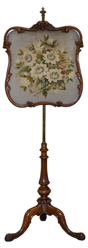 Walnut Height Adjustable Fire Screen from Gillows of Lancaster, 1850s