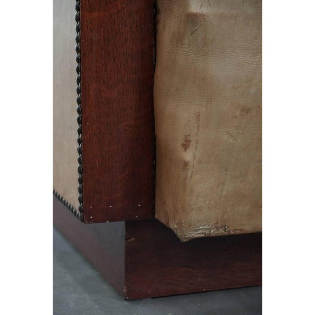 Art Deco Armchair in Cowhide Leather For Sale - Image 13 of 18