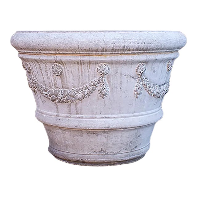 Large Vintage Planter • Cast Stone For Sale
