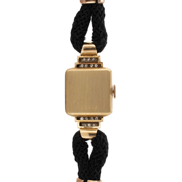 Late 20th Century Ladies Vintage Retro Bucherer Cocktail 17mm Diamond 18k Gold Mechanical Watch For Sale - Image 5 of 11