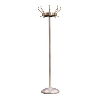Mid 20th Century Industrial Aluminum Coat Rack Stand For Sale