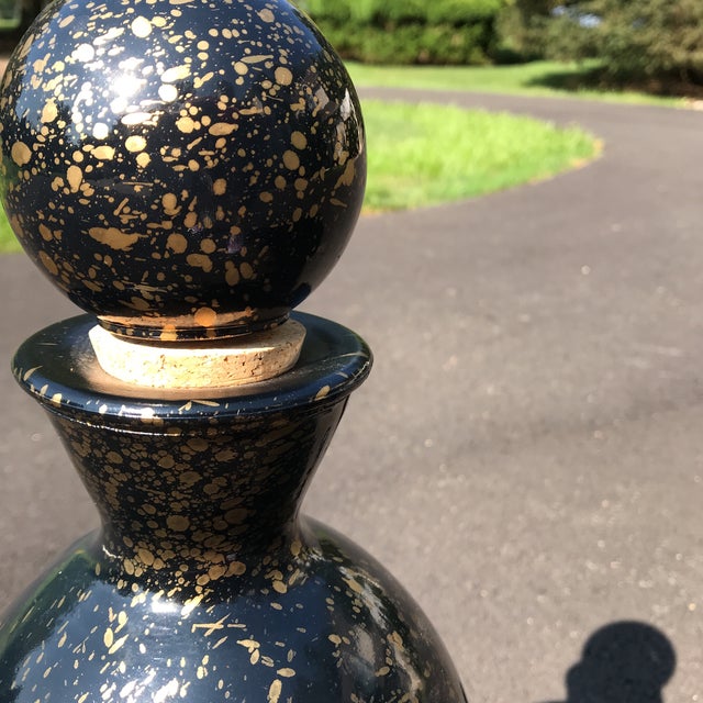 Contemporary Spain Black and Gold Tall Vase With Stopper Chairish