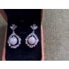 Bochic "Orient" Vintage Pink Sapphire & White Pearls Earrings 18K Gold & Silver For Sale - Image 16 of 18