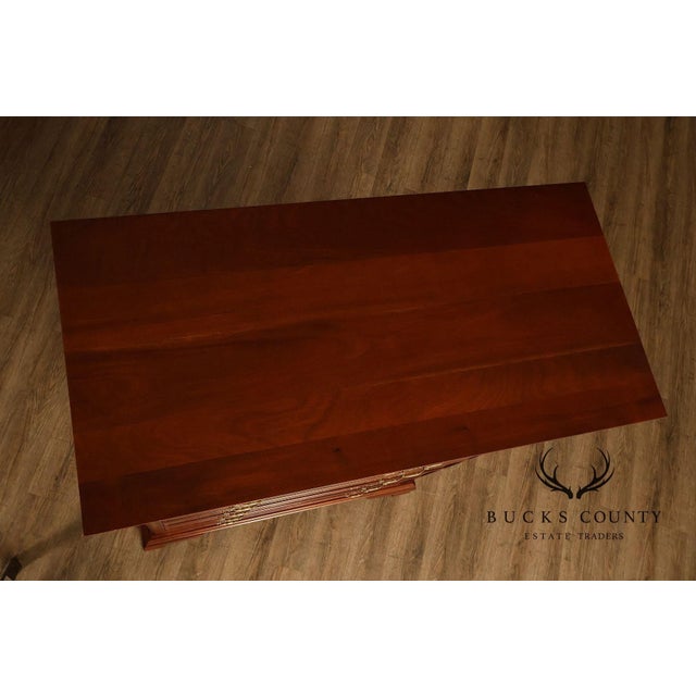 Brown Stickley Georgian Style Banded Mahogany Tall Chest For Sale - Image 8 of 18