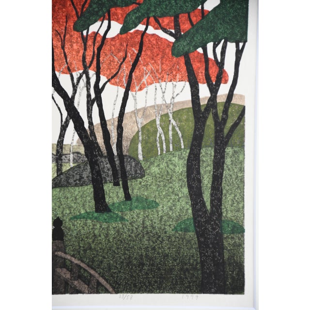 Kazuyuki Ohtsu, Autumn Garden, 1999, Woodblock Print, Framed For Sale - Image 10 of 14