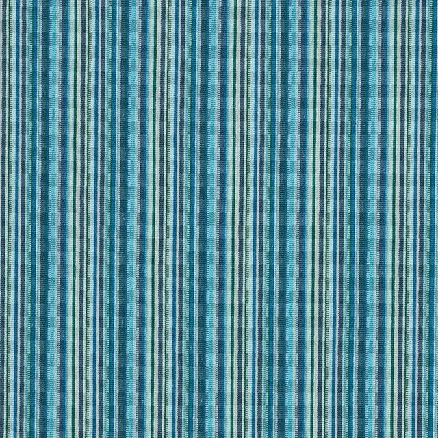 Sample - Schumacher Sinoir Stripe Fabric in Blue For Sale