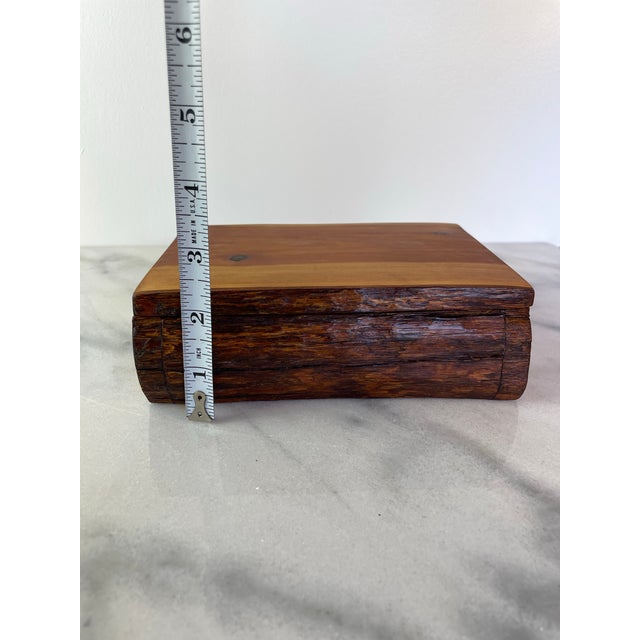 Mid 20th Century Hand Crafted Live Edge Wood Stash Box For Sale - Image 9 of 10