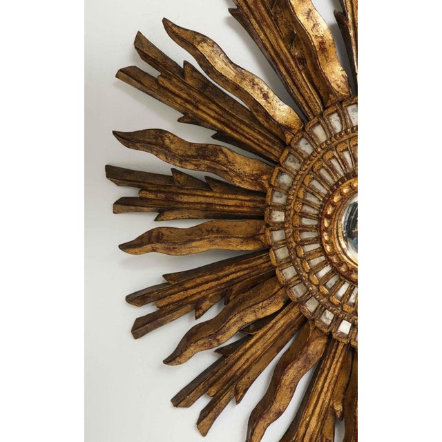 Vintage Giltwood Sunburst Mirror For Sale - Image 4 of 12